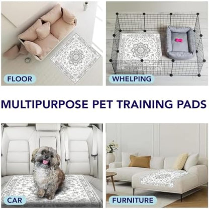 PUPIBOO Washable Pee Pads for Dogs and Cats - Super Absorbent Reusable Puppy Training Pads - 100% Waterproof, Leak-Proof & Non-Slip Whelping Pads for Pet Housebreaking