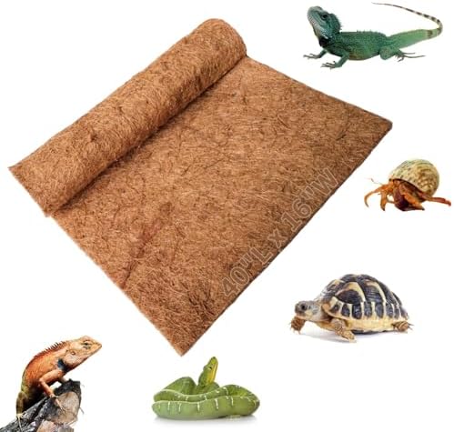 Hamiledyi Reptile Carpet 40"L x 16"W Natural Coconut Fiber Tortoise Carpet