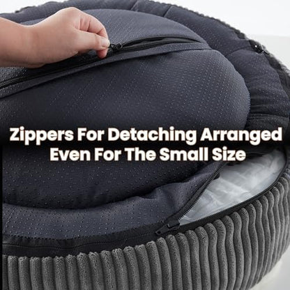 23 inches Calming Donut Dog Bed for Small Dogs,Dark Grey