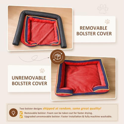 Comfort Expression Orthopedic Dog Beds for Large Sized Dog with Bolster