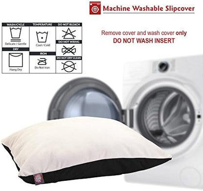 Majestic Pet Rectangle Large Dog Bed Washable – Removable Slipcover Pet Bed – Dog Crate Bed Super Value Pillow Dog Bed – Dog Kennel Bed for Sleeping - Dog Bed Large Breed 36 x 48 Inch – Black