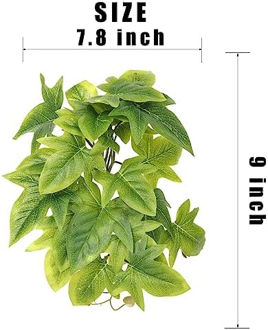 2Pack Fake Sweet Potato Vine, Reptile Climbing Plants with Suction