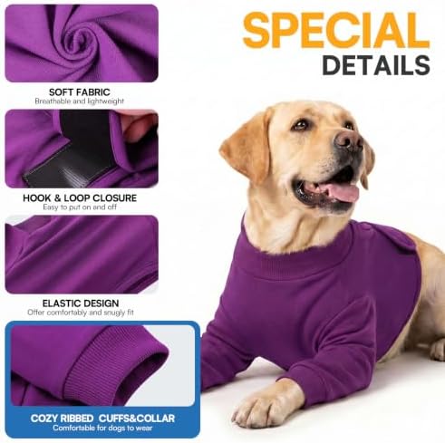 Queenmore Recovery Sleeve for Dogs Front Leg, Dog Recovery Sleeves, Dog Surgical Recovery Suit Female, Pet Elbow Protector Cone Collar Alternatives, Purple, XS