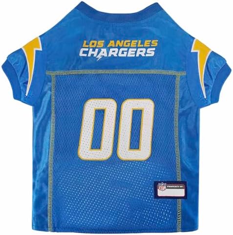 Pets First NFL Los Angeles Chargers Dog Jersey, Size X-Large, Football Shirt Costume for Pet, Dog Sports T-Shirt, NFL Team Clothing for Cats, Licensed Pet Apparel Available in 7 Sizes and 32 Teams