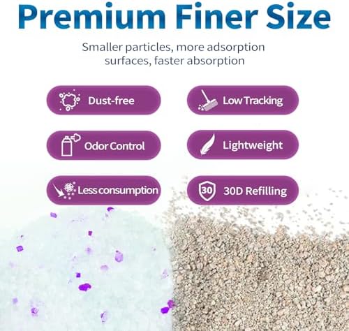 Made4Pets Cat Litter Crystals,Non Clumping Litter 8.6 lbs(2 x 4.3lb Packs)