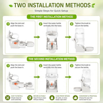 Rypet No-Mess Bird Feeder and Water Dispenser Set for Small Birds