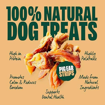 Pig Ear Strips Dog Treats, Breathtaking Maple Syrup Flavor, 100% Natural, Fully Digestible, Rich in Protein & Omega Fatty Acids, Rawhide Free, Odor Free, Incredibly Crispy. (8 Oz)