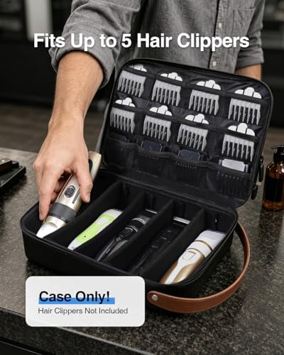 Luxtude Large Barber Case, Hard Barber Bags for Clippers and Supplies