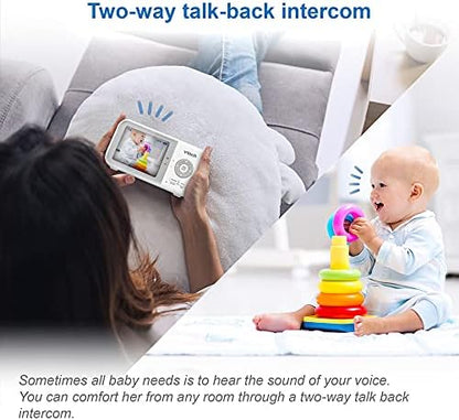 VTech Baby Monitor, No WiFi Secure Transmission – 19-Hour Battery, 2.8" Screen, Pan Tilt Zoom, Night Vision, 1000ft Range, Temperature Sensor, 2-Way Talk | VM923