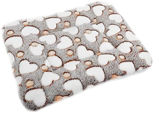 Small Animal Bed Mat, Soft & Warm, Suitable for Guinea Pig, Hamster, Rabbit, Rat and Bearded Dragon (XX-Large(19.7''x15.7''), Heart Brown)
