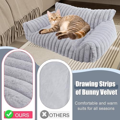 Dog Beds for Small Dogs, Cat Dog Couch Bed for Indoor Cats, Dog Sofa,M,Grey