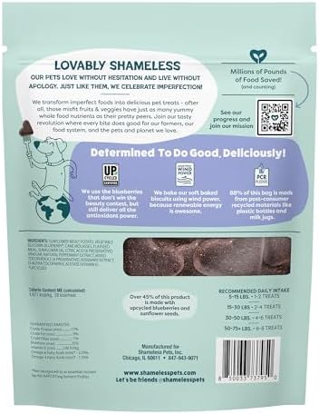 Shameless Pets Soft-Baked Dog Training Treats, Blueberried Treasure - 16 oz