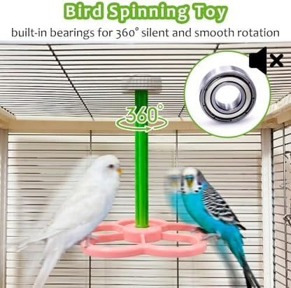 Washable Bird Spinning Perch Toy, with 1.8'' Washer Fit Most Cages