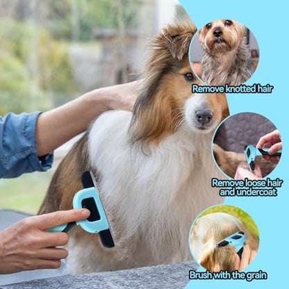 Deshedding Brush for Dogs & Cats, Stainless Steel Pet Brush