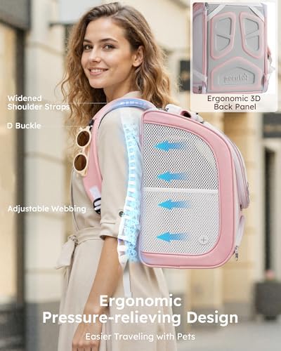 Pecute Cat Backpack Carrier,Large Space Cat Bubble Backpack,Ergonomic,Pink