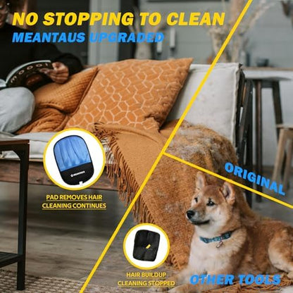 Reusable Electrostatic Pet Hair Removal Glove for Dogs & Cats, Works on Furniture, Clothing, Bedding & Car Seats (Standard)