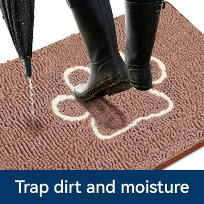 Bcoimo Super Absorbent Dog Door Mat, 30"*20" Anti Slip Mat for Muddy Paws