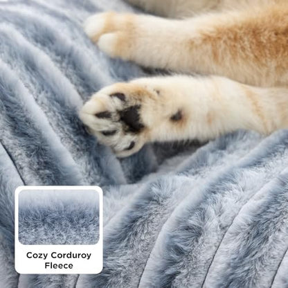 Bedsure ComfyFleece™ Shown on TV Fluffy Cat Couch for Pets,24in Blue Indigo