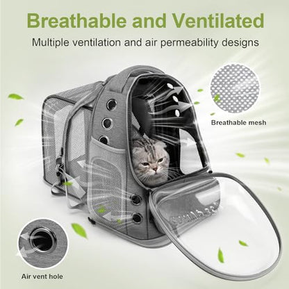 Cawypety Expandable Cat Backpack Large Space Cat Bubble Backpack Carrier