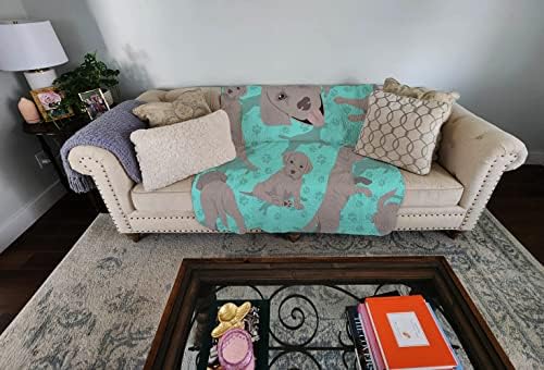 Caroline's Treasures MLM1053LQB Grey Labrador Retriever Quilted Blanket 50x60 Artwork Pattern Quilted Throw Blanket for Bed, Couch, Sofa, Soft and Lightweight