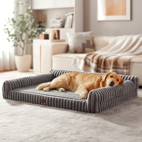 Orthopedic Dog Bed XXL 48x35x10.5” Washable Cover Grey