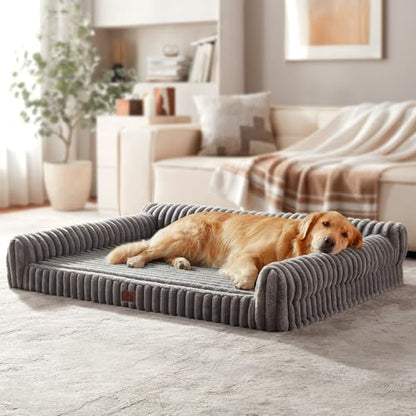 Orthopedic Dog Bed XXL 48x35x10.5” Washable Cover Grey