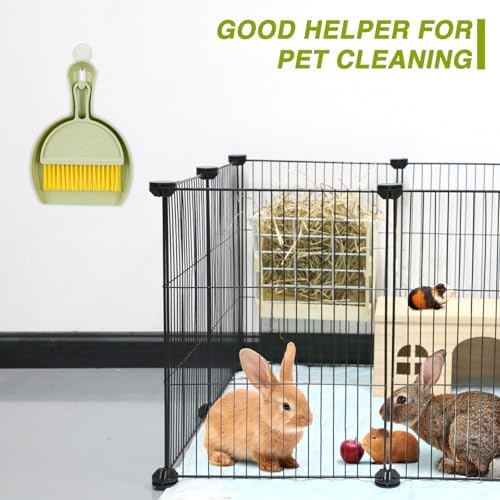 RYPET Mini Dustpan and Brush Set, Small Pet Cage Cleaner(Green)