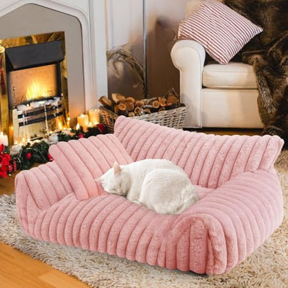 Dog Beds for Small Dogs,Cat Dog Couch Bed for Indoor Cats, Dog Sofa,M,Pink
