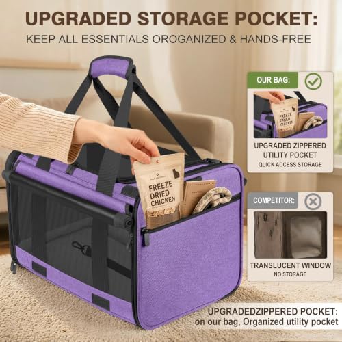 Soft Sided Cat Carrier for Anxious Pets with Privacy Roller Blinds