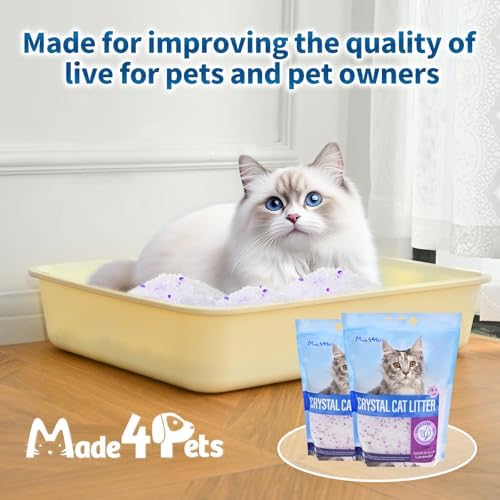 Made4Pets Cat Litter Crystals,Non Clumping Litter 8.6 lbs(2 x 4.3lb Packs)