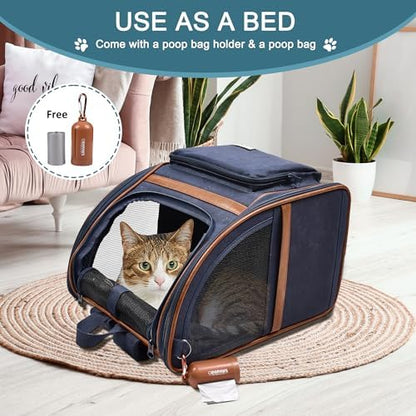 Jespet Pet Backpack Carrier for Small Dog, Soft Car Bed Ideal for Traveling