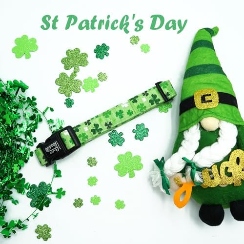 St Patrick's Green Trefoil Print Dog Collar for Small Dogs
