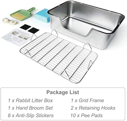 Stainless Steel Rabbit Sifting Litter Box (XL)