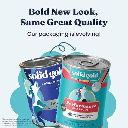 Solid Gold Beef Wet Dog Food, Meal & Topper, Adult & Puppies, 6ct Cans