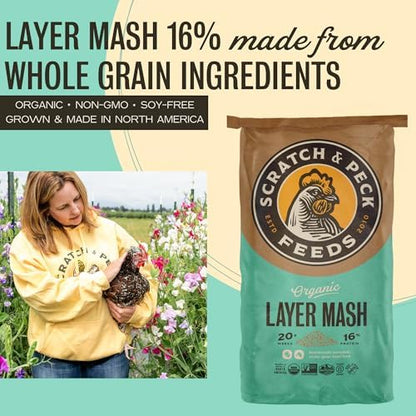 Scratch and Peck Feeds | Layer Mash for Chickens & Ducks | 50 lb Bag