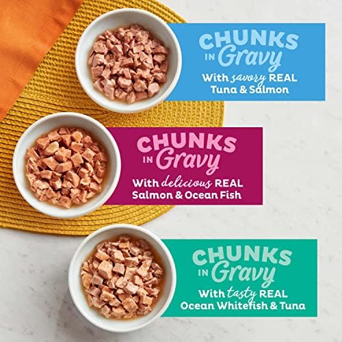 Meow Mix Seafood Favorites, Wet Food Variety Pack, 12 Cups