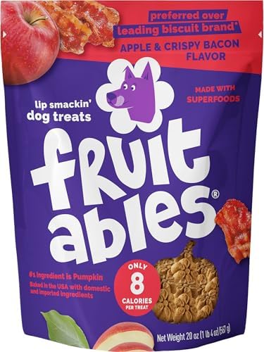 Fruitables Baked Dog Treats, Low Calorie Treats, Apple & Bacon Flavor, 20oz