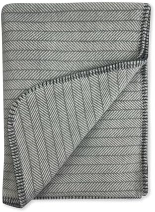 Preston II – THE Polar Fleece Throw, Super-Soft Recycled Polar Fleece Dog Blanket Couch Coat Sofa and Car Protecter for Small, Medium, Large Dogs - 40”x 50”, Dove Gray Herringbone, One Size