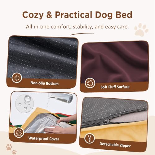 Comfort Expression Orthopedic Dog Bed for Extra Large Dogs with Bolster