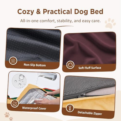 Comfort Expression Orthopedic Dog Bed for Extra Large Dogs with Bolster