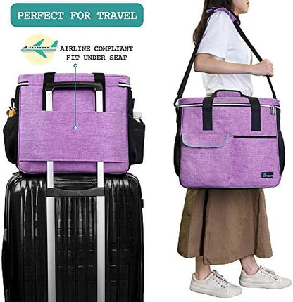 PetAmi Dog Travel Bag Organizer, Pet Supplies Tote Diaper Bag, Purple Large