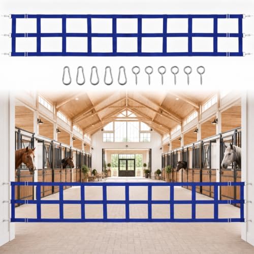 Zonon 10' x 20'' Adjustable Polyester Stall Guards for Horses, Blue