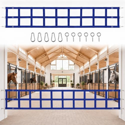 Zonon 10' x 20'' Adjustable Polyester Stall Guards for Horses, Blue