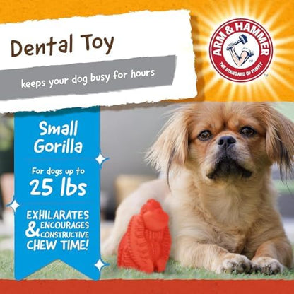 Arm & Hammer Super Treadz Mini Gorilla Dental Chew Toy, Small, 3.5 in, 24Pk