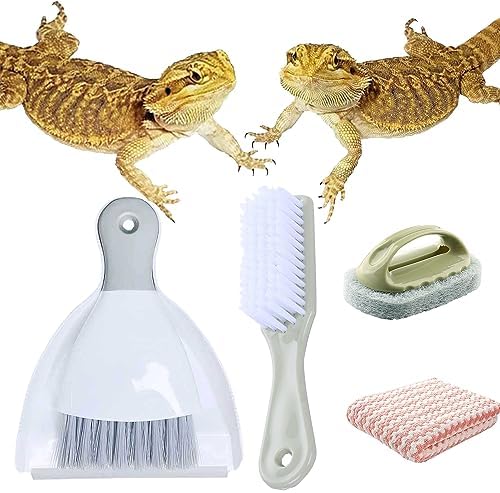 Generic Reptile Tank Cleaning Kit, Bearded Dragon & Lizard Accessories, Compact Glass Terrarium Cleaning Kit
