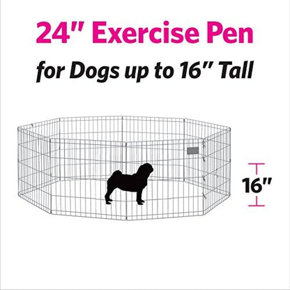 Midwest 24-Inch Exercise Pen, No Door, 16 Sq Ft Play Area