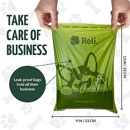 Reli. Biodegradable Dog Poop Bags Rolls (600 Pack, 40 Rolls)