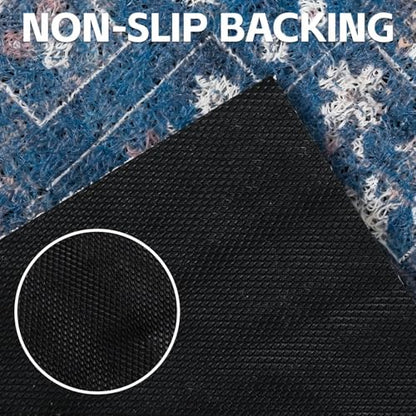 Cat Litter Mat Litter Trapping Mat, 24"x15" Waterproof Urine Proof Litter Box Mat Catcher Mat Non-Slip Washable for Kitty Kitten, Navy