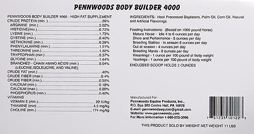 Pennwoods Body Builder 4000 Horse Weight Gain Fat Conditioner, 25 lb