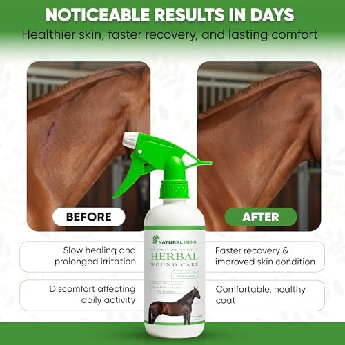 Herbal Wound Care Spray 16oz Bottle, Aloe Vera, Goldenseal & Comfrey, Horse, Livestock & Pet Skin & Wound Treatment